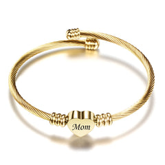 Elegant Stainless Steel Mom Bracelet