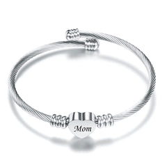 Elegant Stainless Steel Mom Bracelet