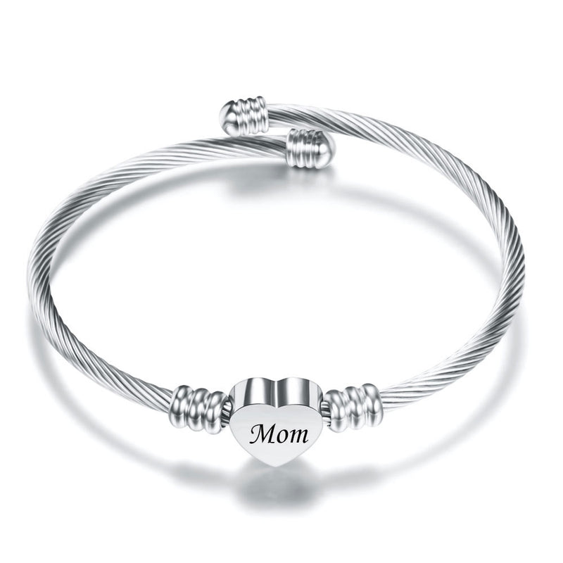 Elegant Stainless Steel Mom Bracelet