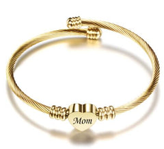Elegant Stainless Steel Mom Bracelet